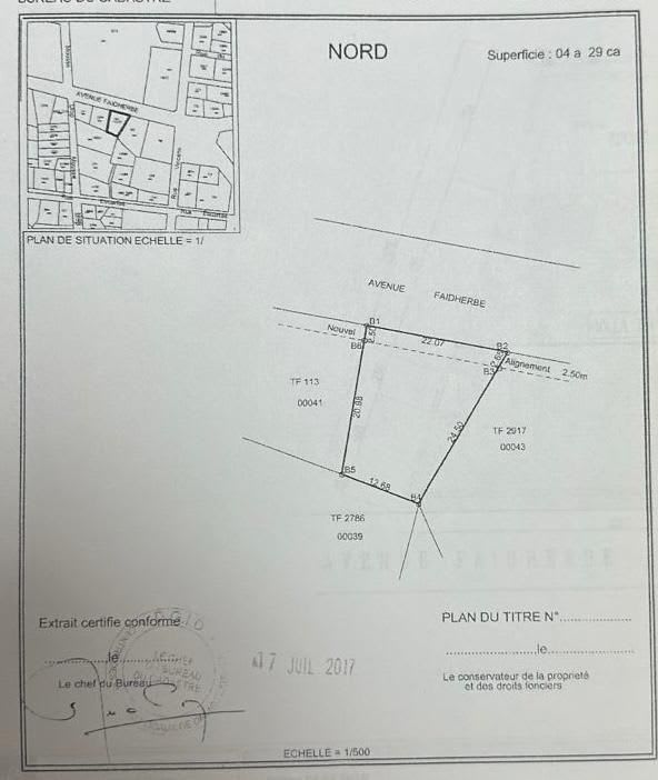 Terrain de 1 500 m² à Vendre à Dakar – Région de Dakar | Faidherbe, Double Façade | TFI