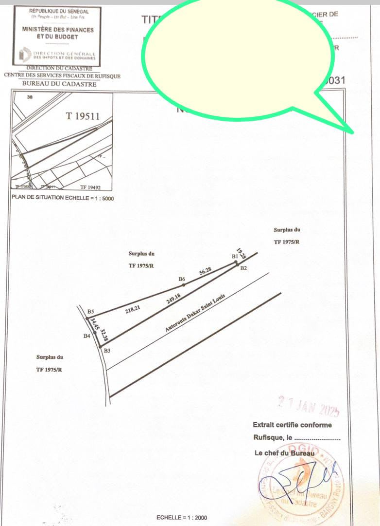 Terrain 13 000m² (1,3 Hectare) à Vendre Bambilor - 1ère Position Route | Bail Individuel | 320M FCFA