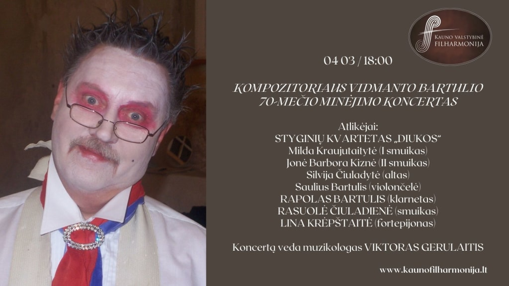 KOMPOZITORIAUS VIDMANTO BARTULIO 70-MEČIO MINĖJIMO KONCERTAS