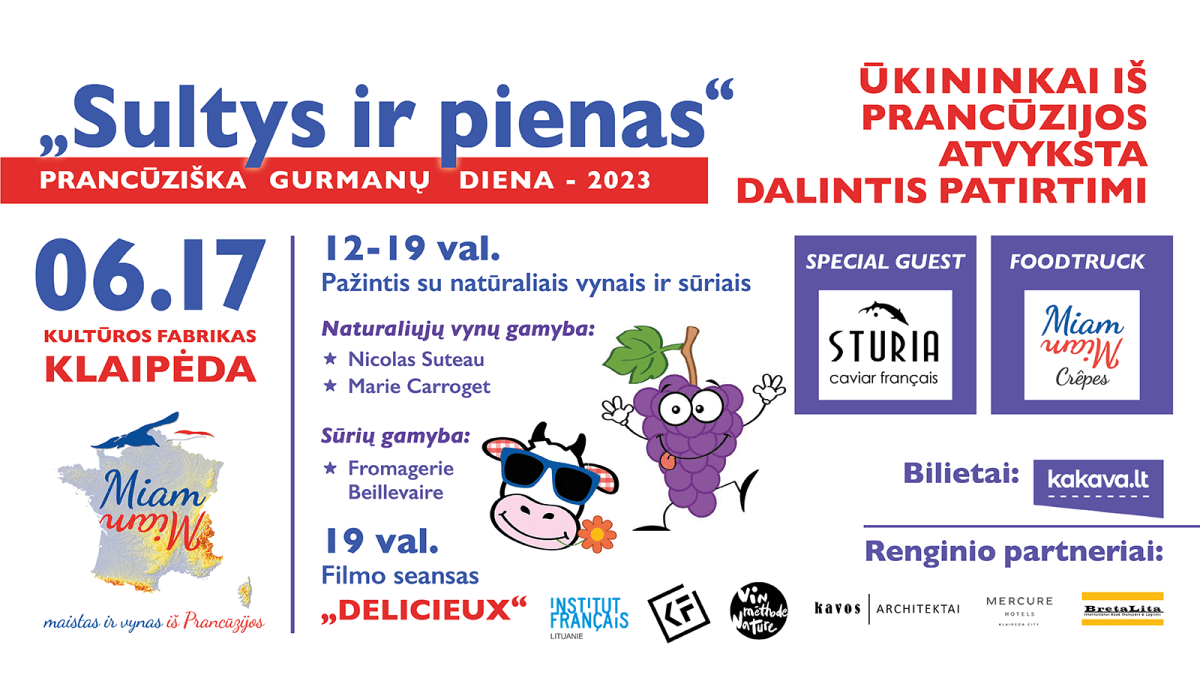 „Sultys ir pienas“ – prancūziškos gastronomijos diena