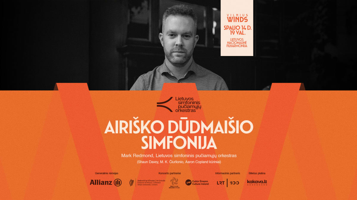 AIRIŠKO DŪDMAIŠIO SIMFONIJA: Mark Redmond, Lietuvos simfoninis pučiamųjų orkestras | VILNIUS WINDS