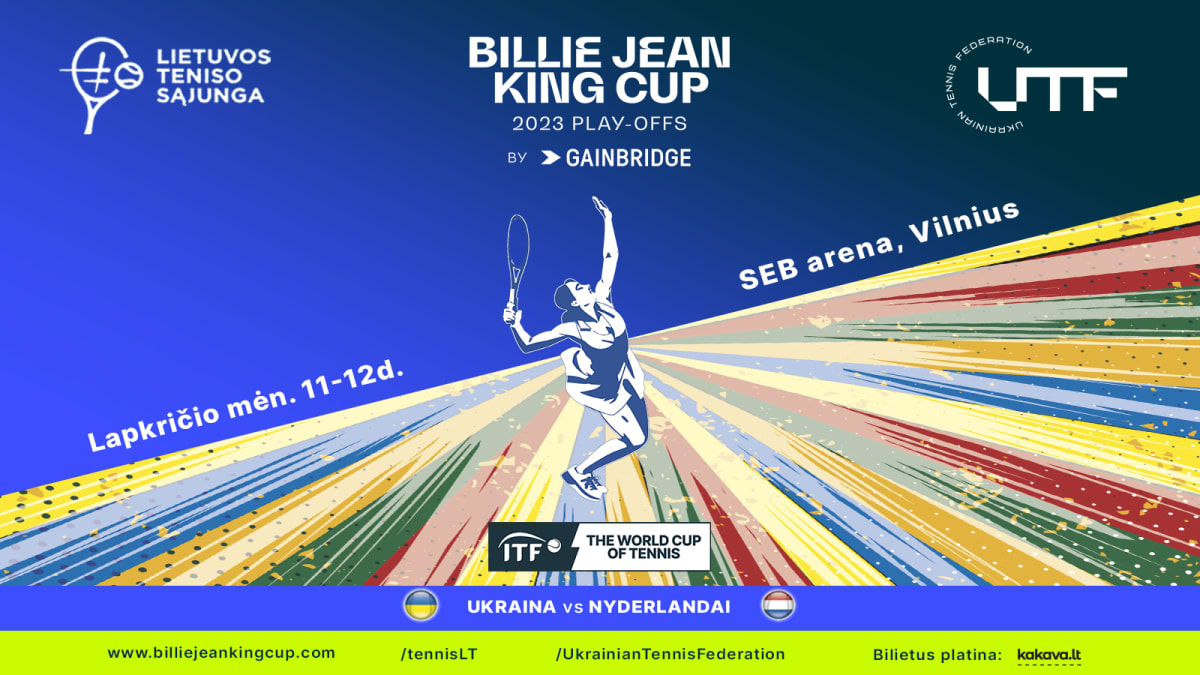 BILLIE JEAN KING TAURĖS ATKRINTAMOSIOS: UKRAINA - NYDERLANDAI