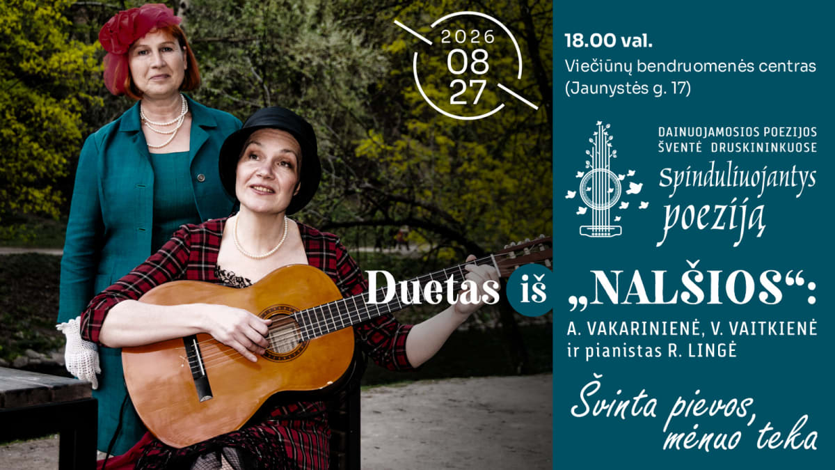 DUETAS IŠ „NALŠIOS“: A. VAKARINIENĖ, V. VAITKIENĖ IR PIANISTAS R. LINGĖ „Švinta pievos, mėnuo teka“