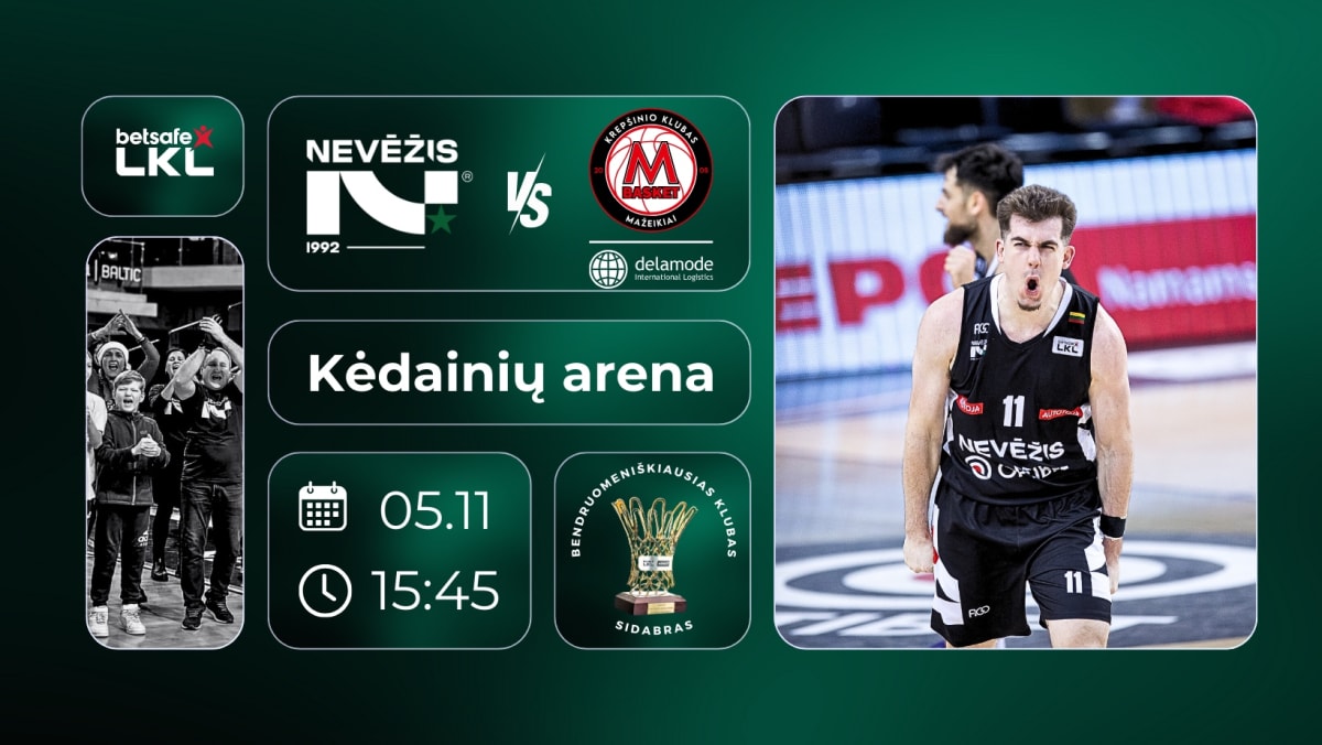 LKL rungtynės: Kėdainių „Nevėžis-Optibet“ - Mažeikių „M Basket-Delamode“