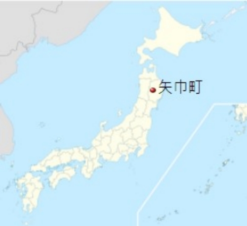 日本岩手縣矢巾町所在位置。（圖／Wikimedia)