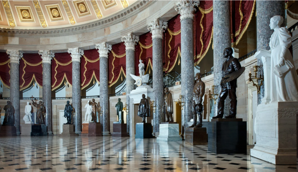 美國國會大廈名人雕像館。(Photo by Architect of the Capito)