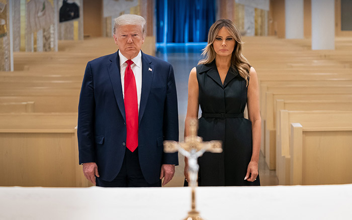 川普在棕枝日發表致詞(圖片來源 The White house FB)