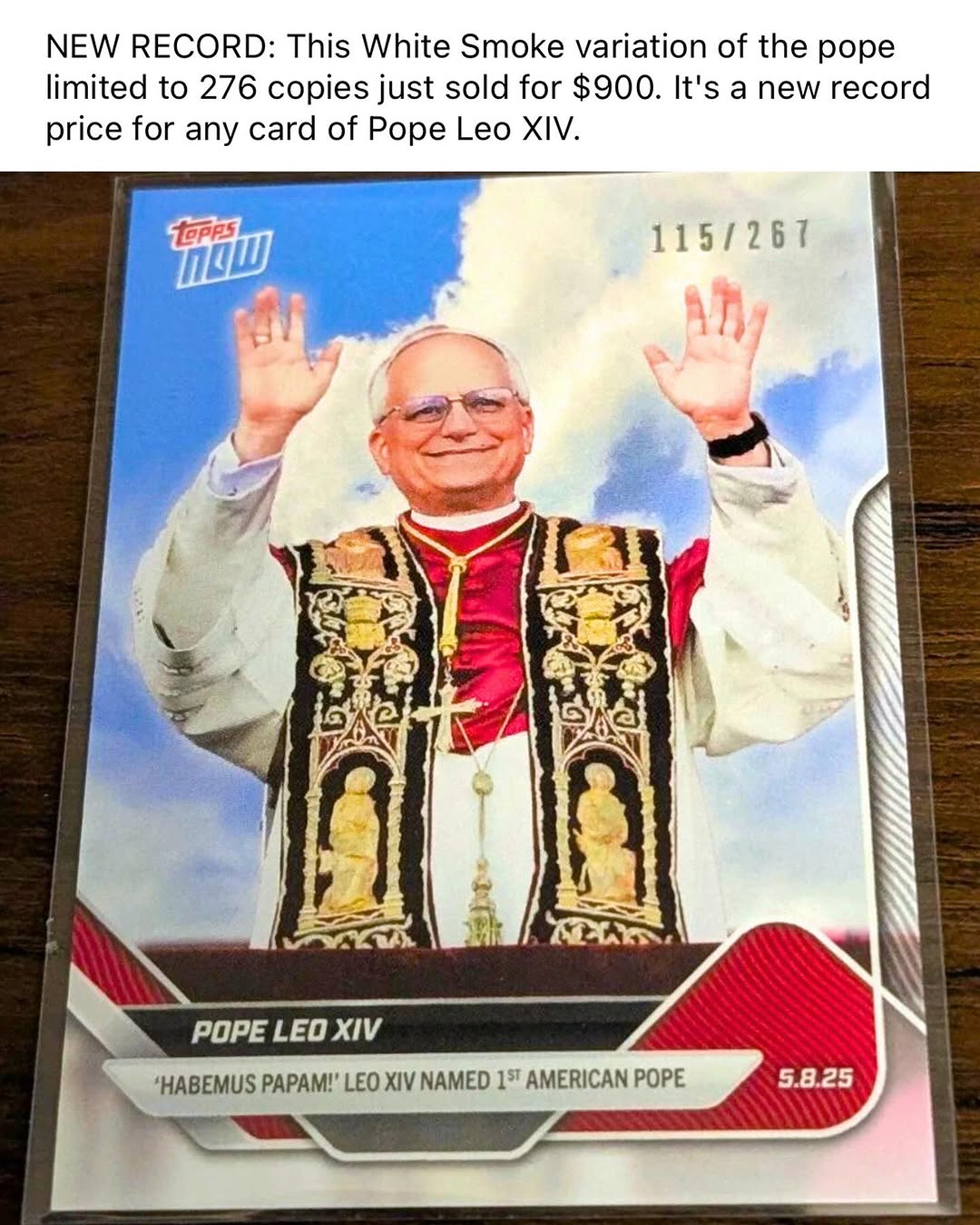 「白煙版本」，限量267張。（圖／翻攝自IG@topps）