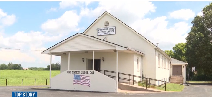 里奇蒙路浸信會。(WKYT影片截圖)