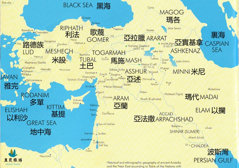 中東 聖經民族分布圖