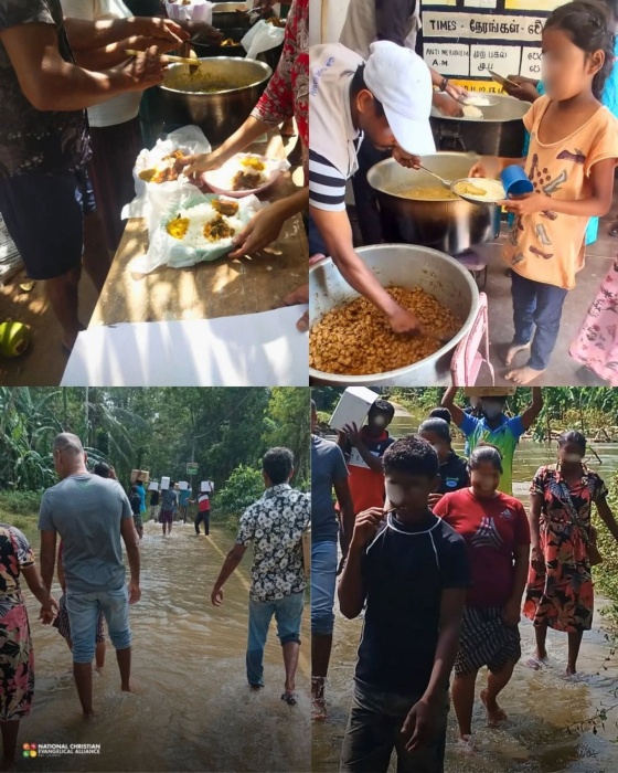 斯里蘭卡洪災,國際基督教組織提供救援。(翻攝自FB@National Christian Evangelical Alliance of Sri Lanka)