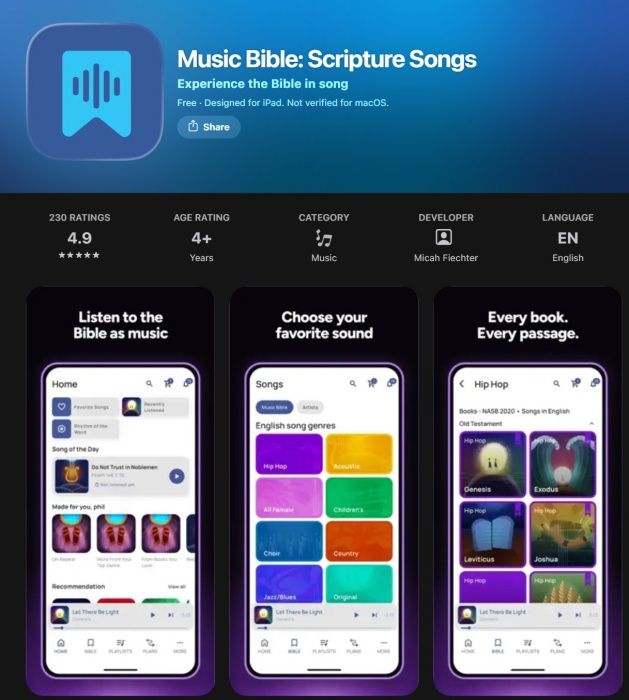 Music Bible App。(翻攝自apps.apple.com)
