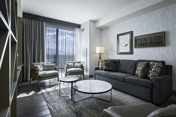 A view of the Regal King Suite's living room area.