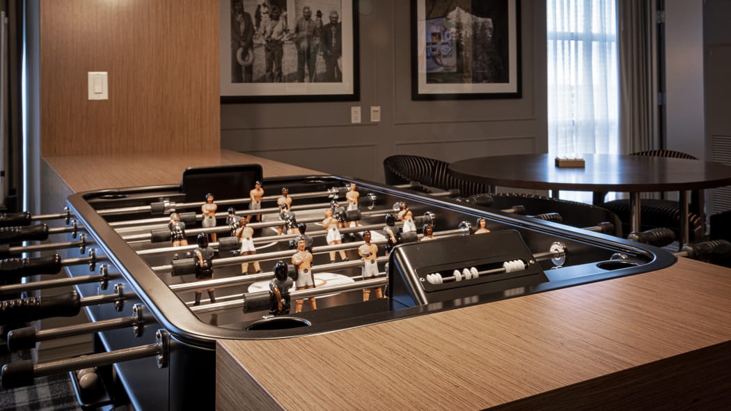 a view of the foosball table