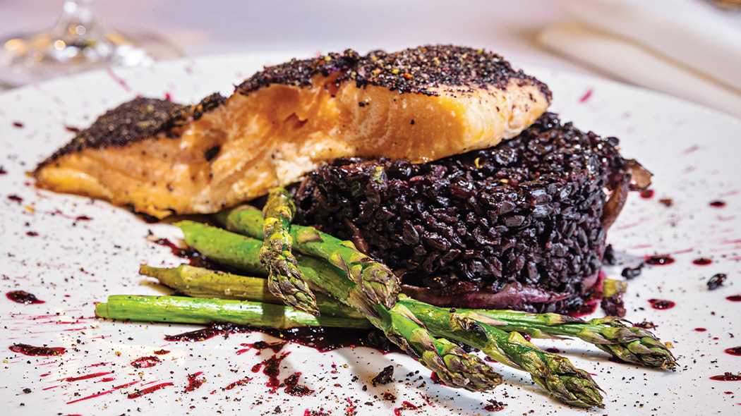 Huckleberry Crusted Salmon