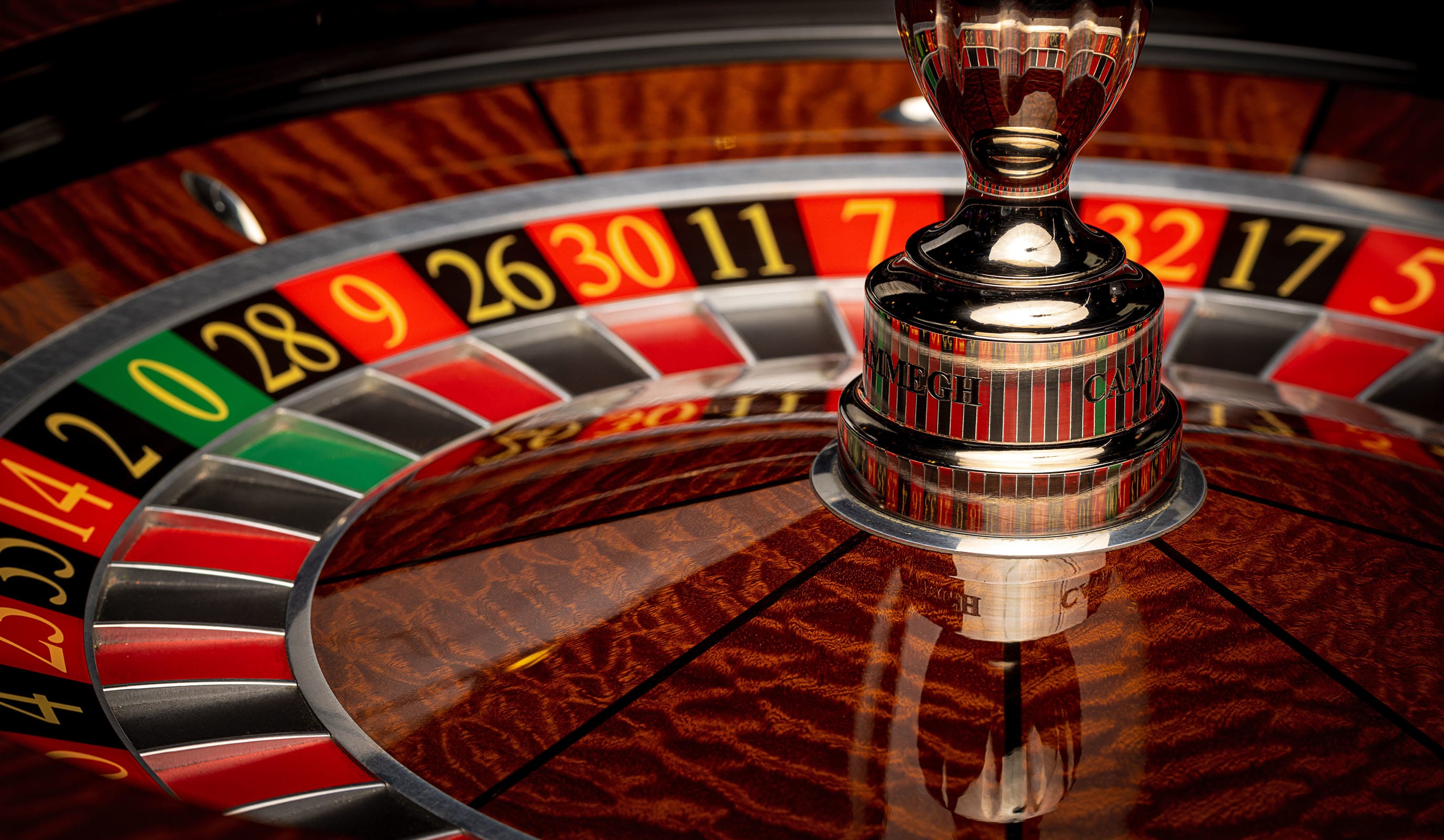 A slo-mo shot of roulette wheel