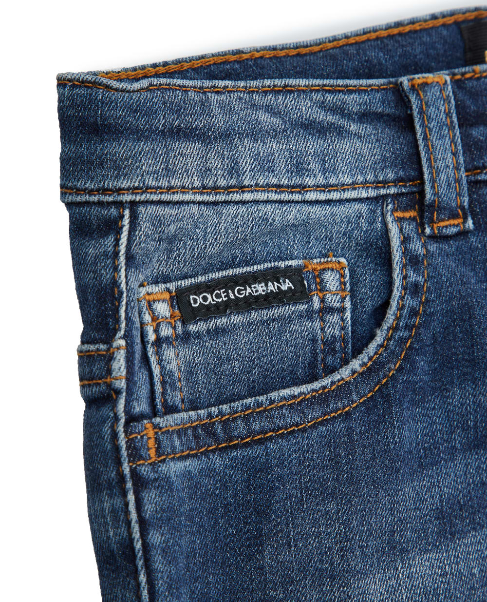 Детские джинсы Dolce&Gabbana Kids L51F10-LD719-B, темно-синий цвет • Купить в интернет-магазине Kameron