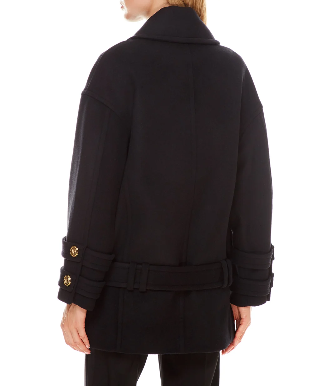 Шерстяное пальто Balmain WF1UA005W006, черный цвет • Купить в интернет-магазине Kameron