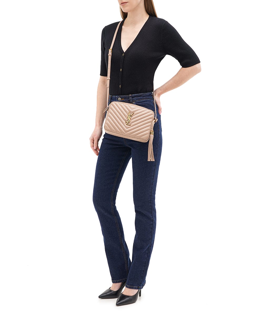 Шкіряна сумка Lou Camera Bag Saint Laurent 715232-DV707, бежевий колір • Купити в інтернет-магазині Kameron