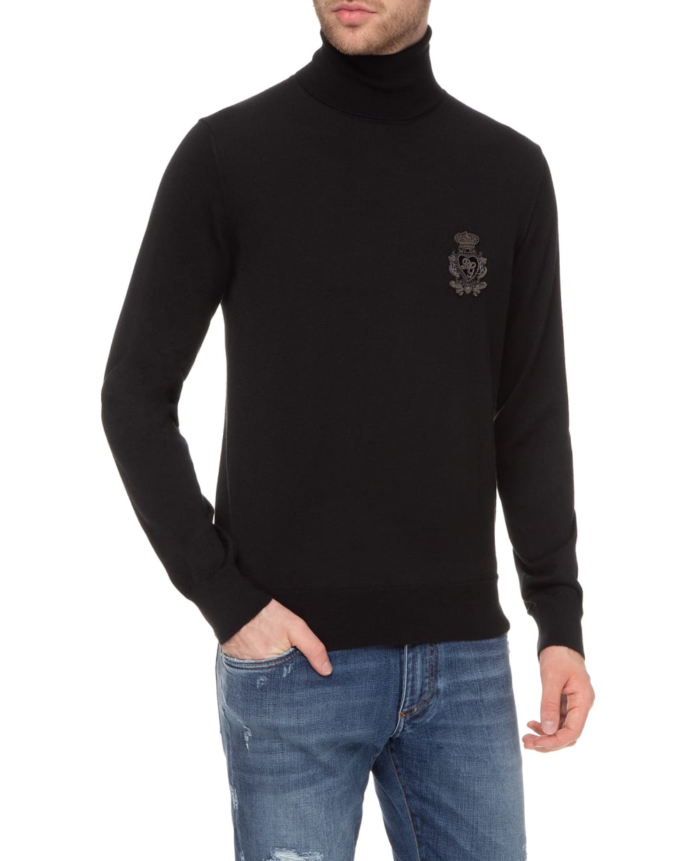 Кашемировый гольф Dolce&Gabbana GX625Z-JAMYE, черный цвет • Купить в интернет-магазине Kameron