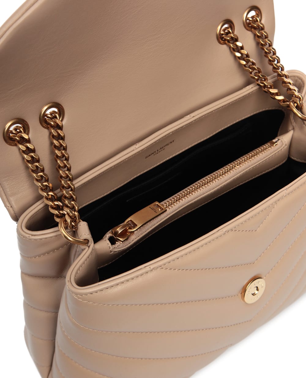 Шкіряна сумка Loulou Small Saint Laurent 494699-DV727-, пудровий колір • Купити в інтернет-магазині Kameron