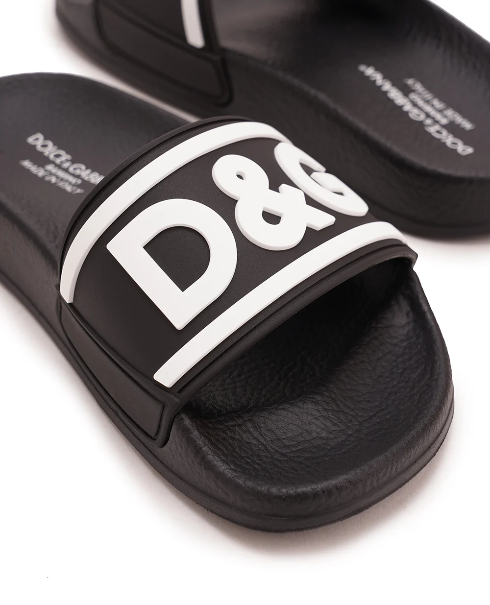 Детские слайдеры Dolce&Gabbana Kids DD0320-AQ858-M, черный цвет • Купить в интернет-магазине Kameron