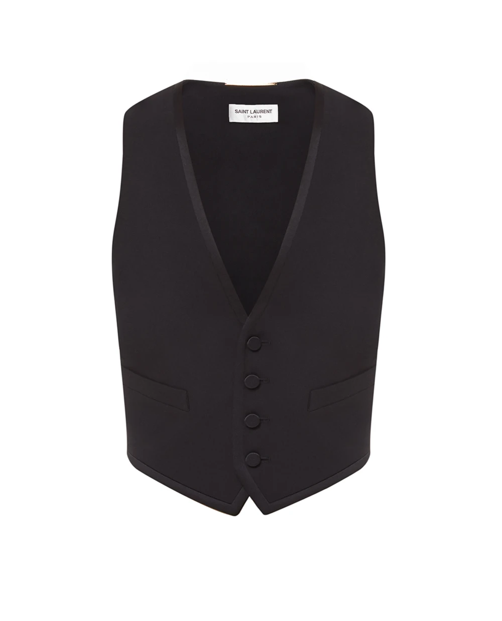 Шерстяной жилет Saint Laurent 647510-Y512W, черный цвет • Купить в интернет-магазине Kameron