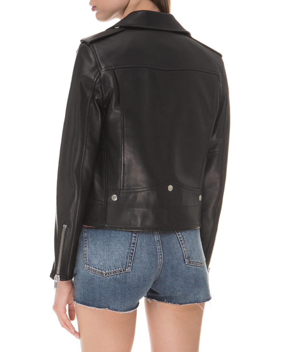 Кожаная косуха Saint Laurent 481862-Y5YA2, черный цвет • Купить в интернет-магазине Kameron