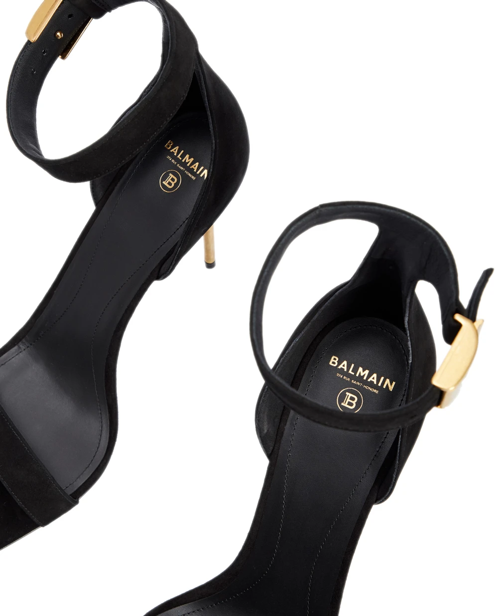 Замшевые босоножки Uma Balmain AN1UH742LCMK, черный цвет • Купить в интернет-магазине Kameron