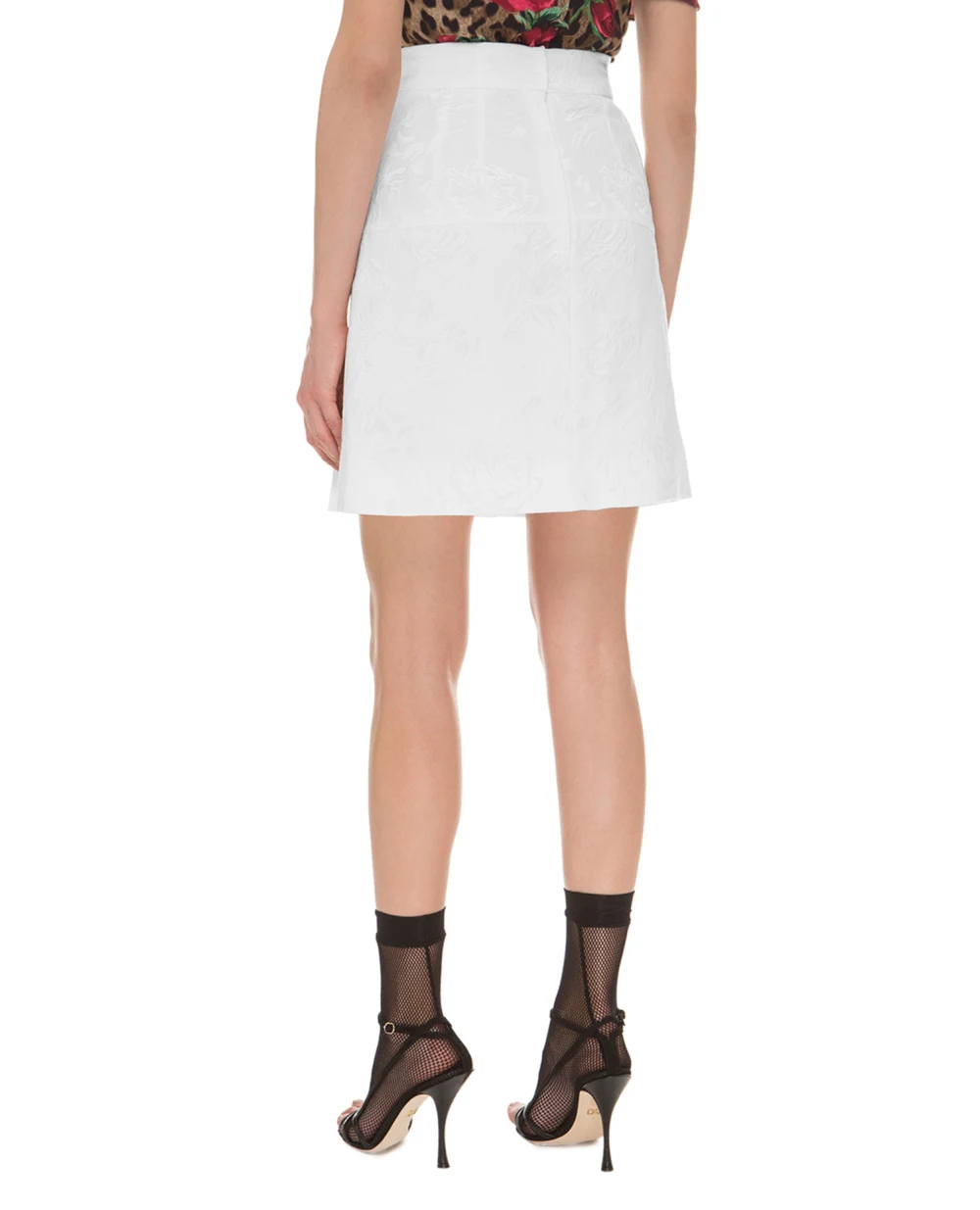 Жаккардовая юбка Dolce&Gabbana F4A8DT-FJMO4, белый цвет • Купить в интернет-магазине Kameron