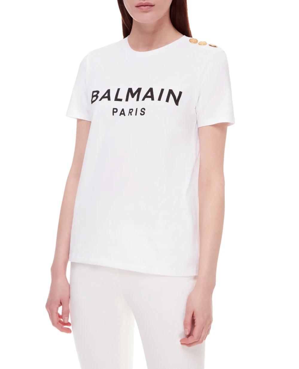 Футболка Balmain XF1EF005BB02, белый цвет • Купить в интернет-магазине Kameron