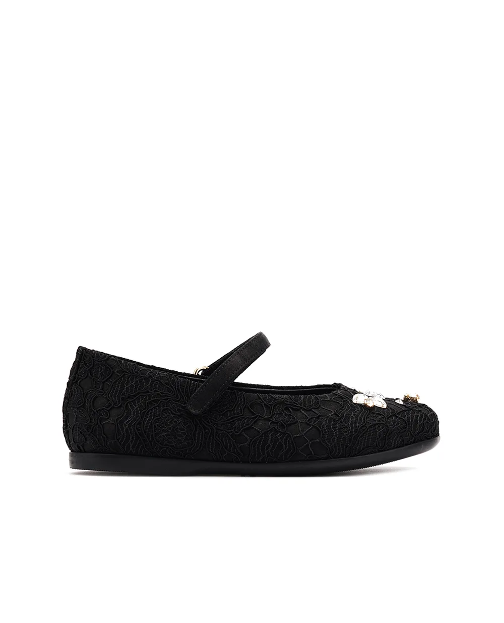 Детские кожаные балетки Dolce&Gabbana Kids D20057-A9158, черный цвет • Купить в интернет-магазине Kameron