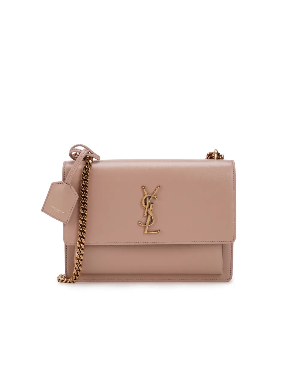 Кожаная сумка Sunset Medium Saint Laurent 442906-D420W, бежевый цвет • Купить в интернет-магазине Kameron