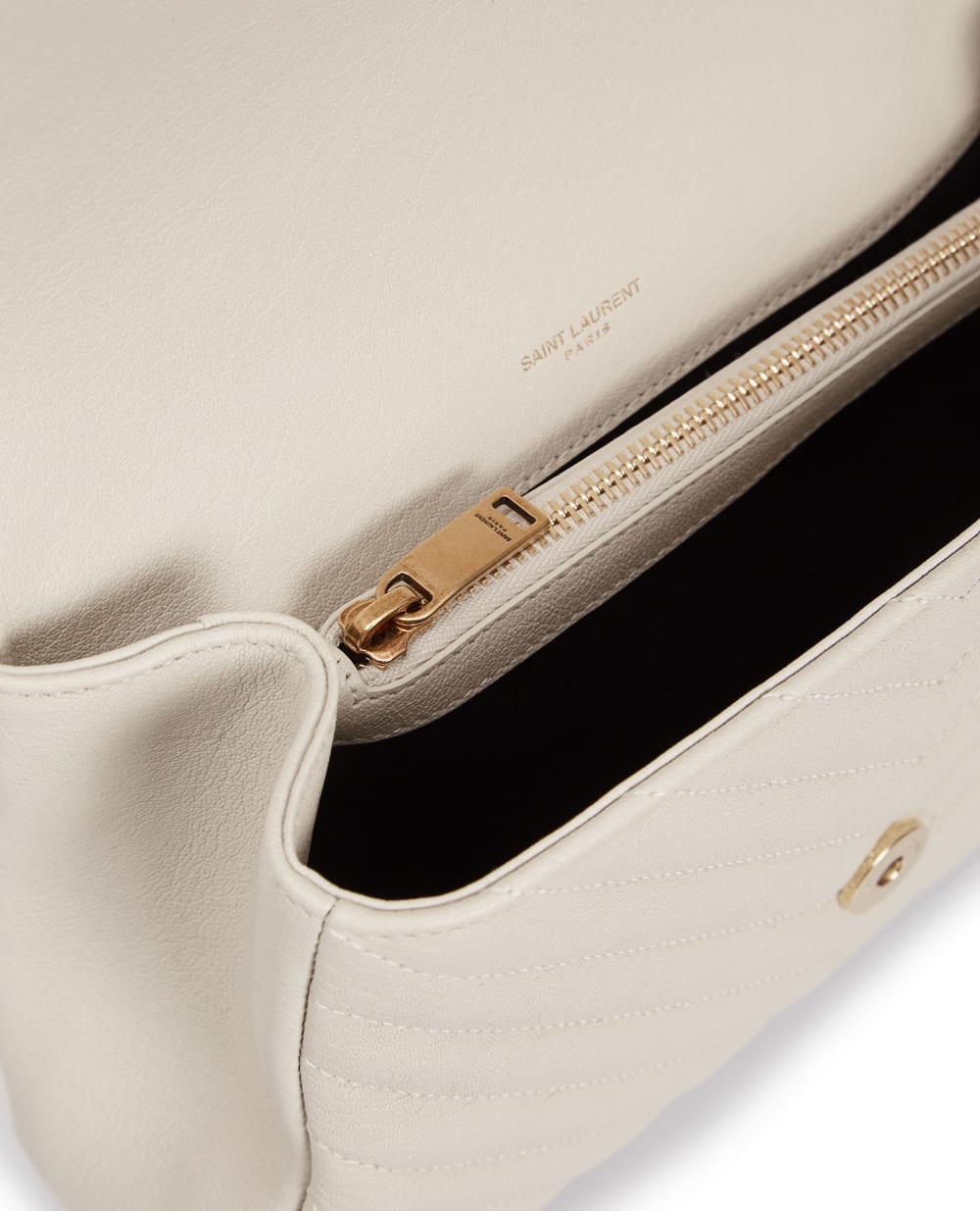 Кожаная сумка College Medium Saint Laurent 600279-BRM07, белый цвет • Купить в интернет-магазине Kameron