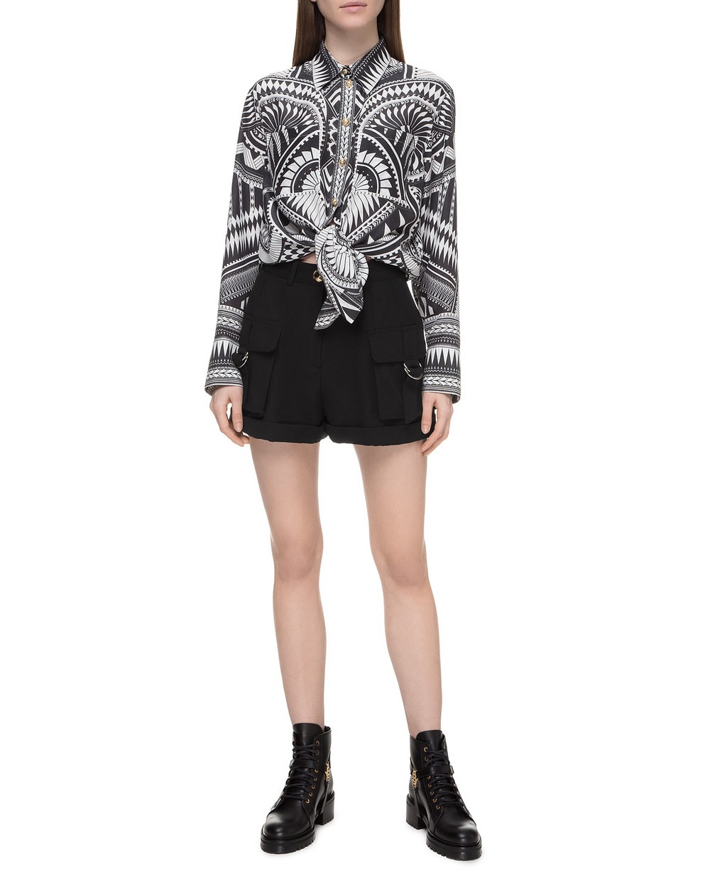Шерстяные шорты Balmain TF15007167L, черный цвет • Купить в интернет-магазине Kameron