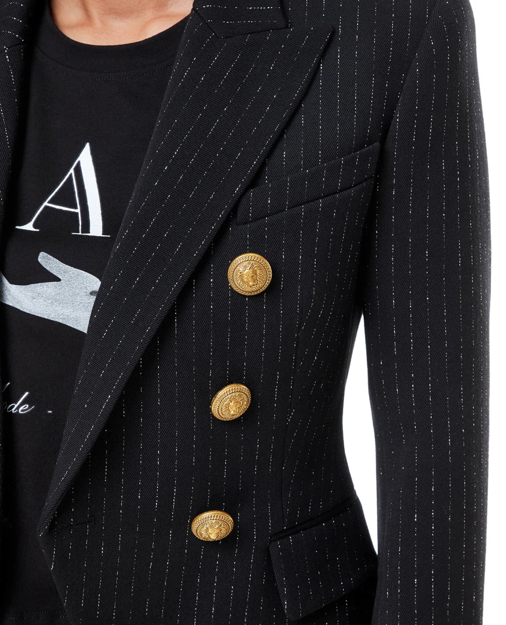 Шерстяной жакет Balmain BF1SG008WB89, черный цвет • Купить в интернет-магазине Kameron