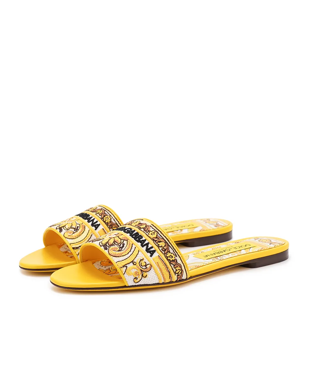 Шлепанцы Dolce&Gabbana CQ0571-AV804, желтый цвет • Купить в интернет-магазине Kameron