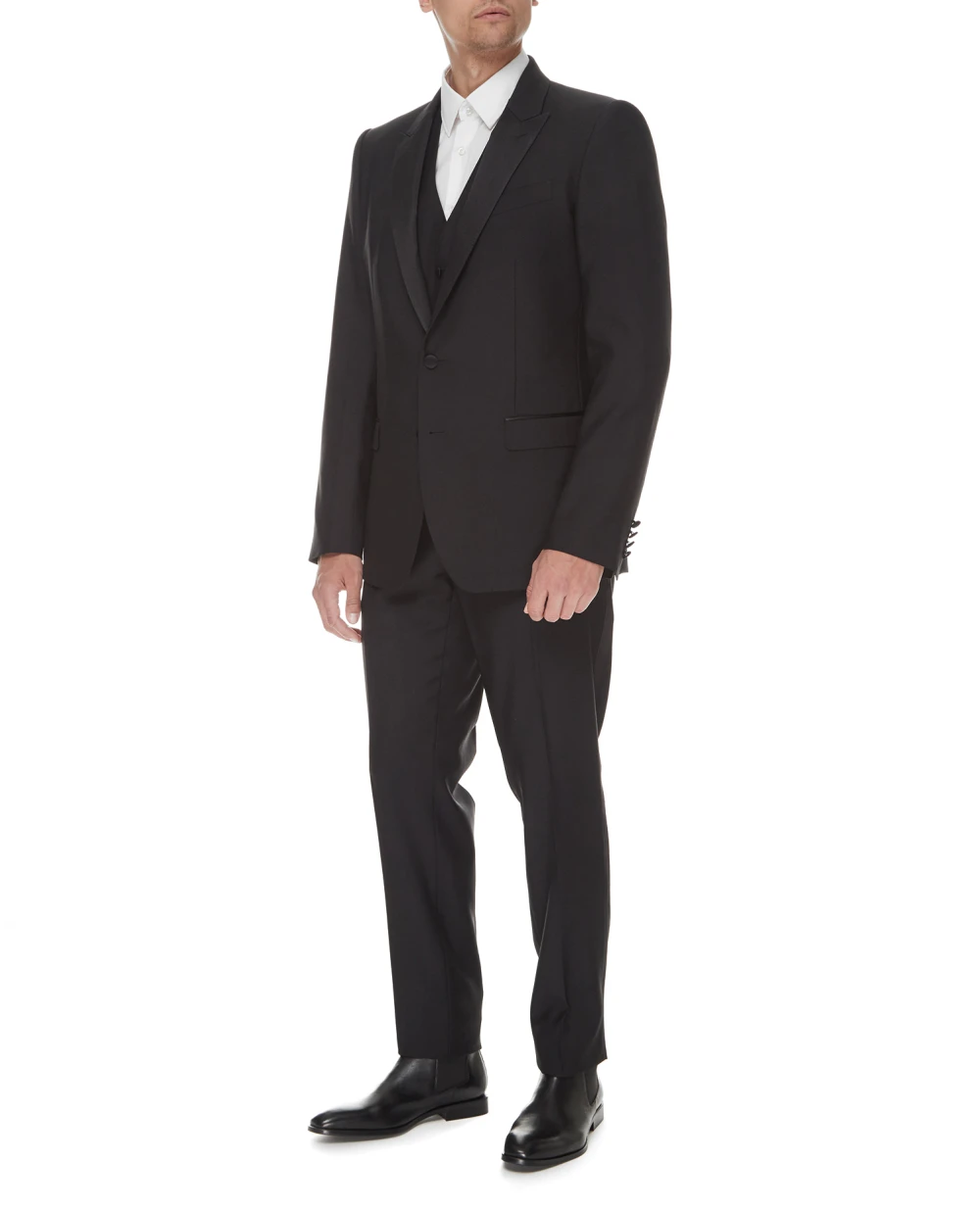 Шерстяной костюм Martini (пиджак, жилет, брюки) Dolce&Gabbana GK2WMT-FU2Z8, черный цвет • Купить в интернет-магазине Kameron