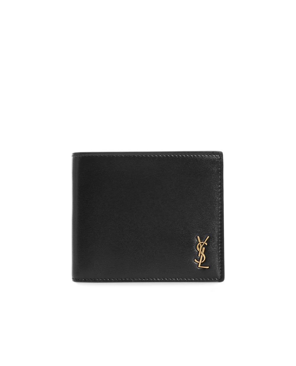 Кожаный кошелек Saint Laurent 607727-02G0W, черный цвет • Купить в интернет-магазине Kameron