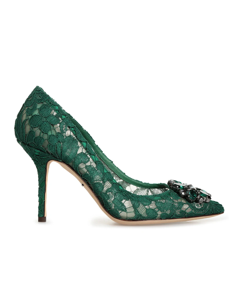 Кружевные лодочки Rainbow Lace Dolce&Gabbana CD0101-AL198, зеленый цвет • Купить в интернет-магазине Kameron