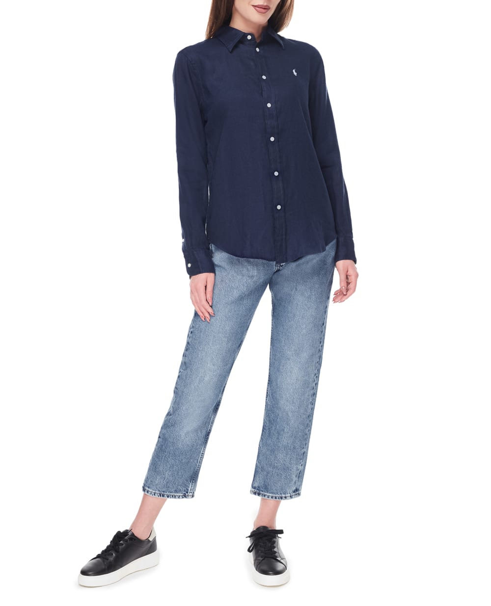 Льняная рубашка Polo Ralph Lauren 211920516007, темно-синий цвет • Купить в интернет-магазине Kameron