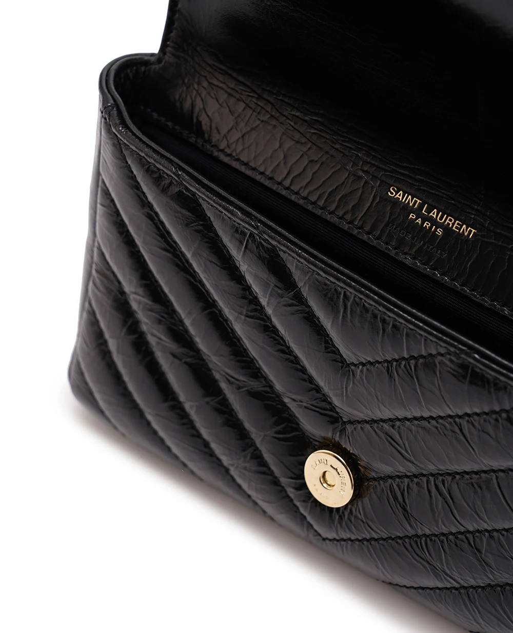 Кожаная сумка College Mini Saint Laurent 779430-DZH07, черный цвет • Купить в интернет-магазине Kameron