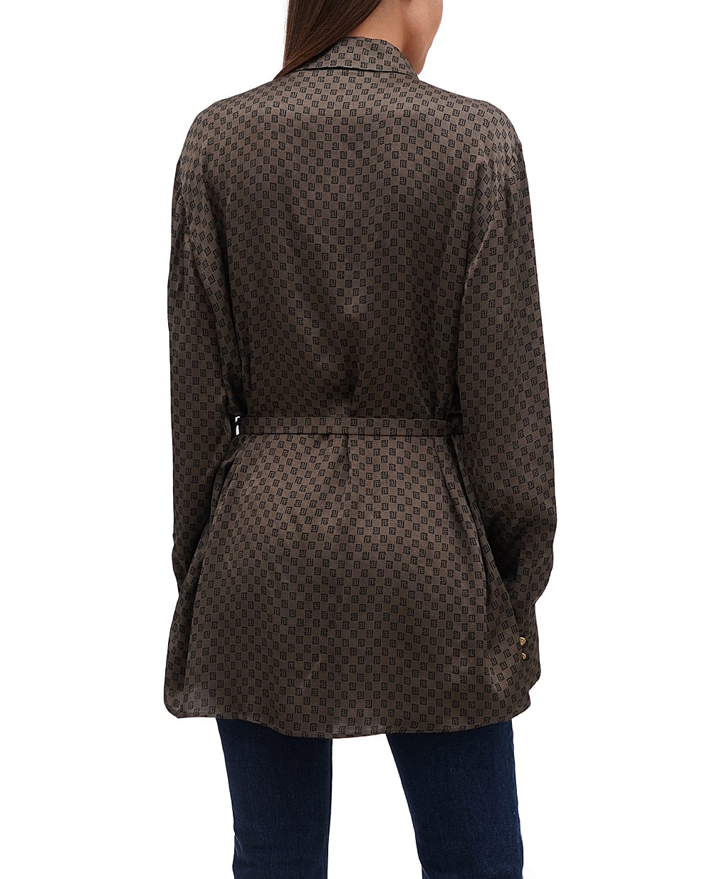  Блуза Balmain BF0HS270VD98, коричневий колір • Купити в інтернет-магазині Kameron