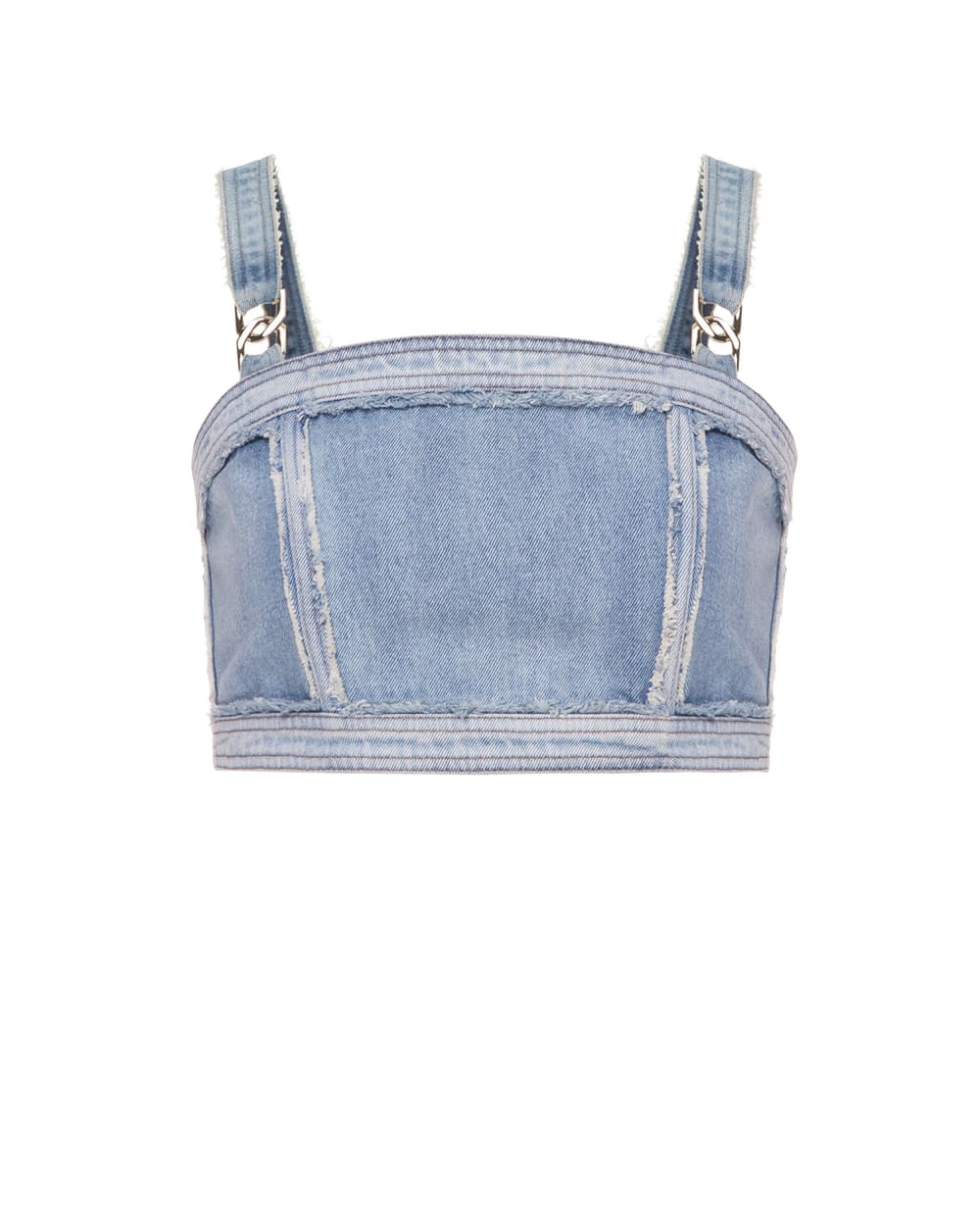 Джинсовый топ Balmain TF10006D008, голубой цвет • Купить в интернет-магазине Kameron