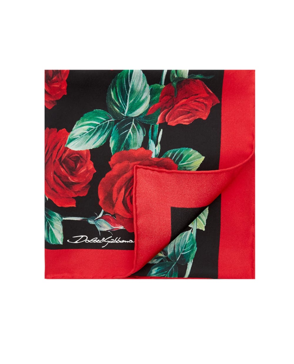 Шелковый платок Dolce&Gabbana FN093R-G0TGI, черный цвет • Купить в интернет-магазине Kameron