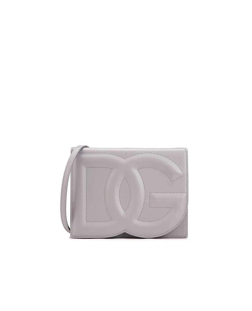 Кожаная сумка DG Logo Small Dolce&Gabbana BB7287-AW576, серый цвет • Купить в интернет-магазине Kameron