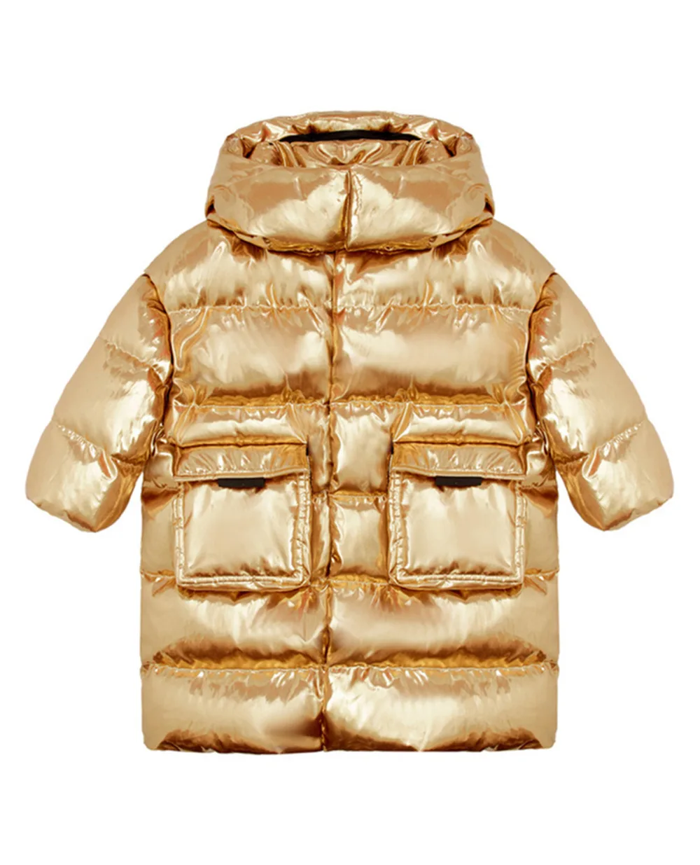 Детский пуховик Dolce&Gabbana Kids L4JB3Q-FUSFX-S, золотой цвет • Купить в интернет-магазине Kameron
