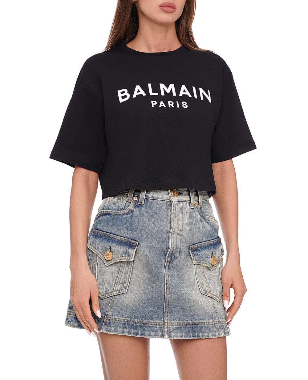 Футболка Balmain BF1EE020BB02, черный цвет • Купить в интернет-магазине Kameron