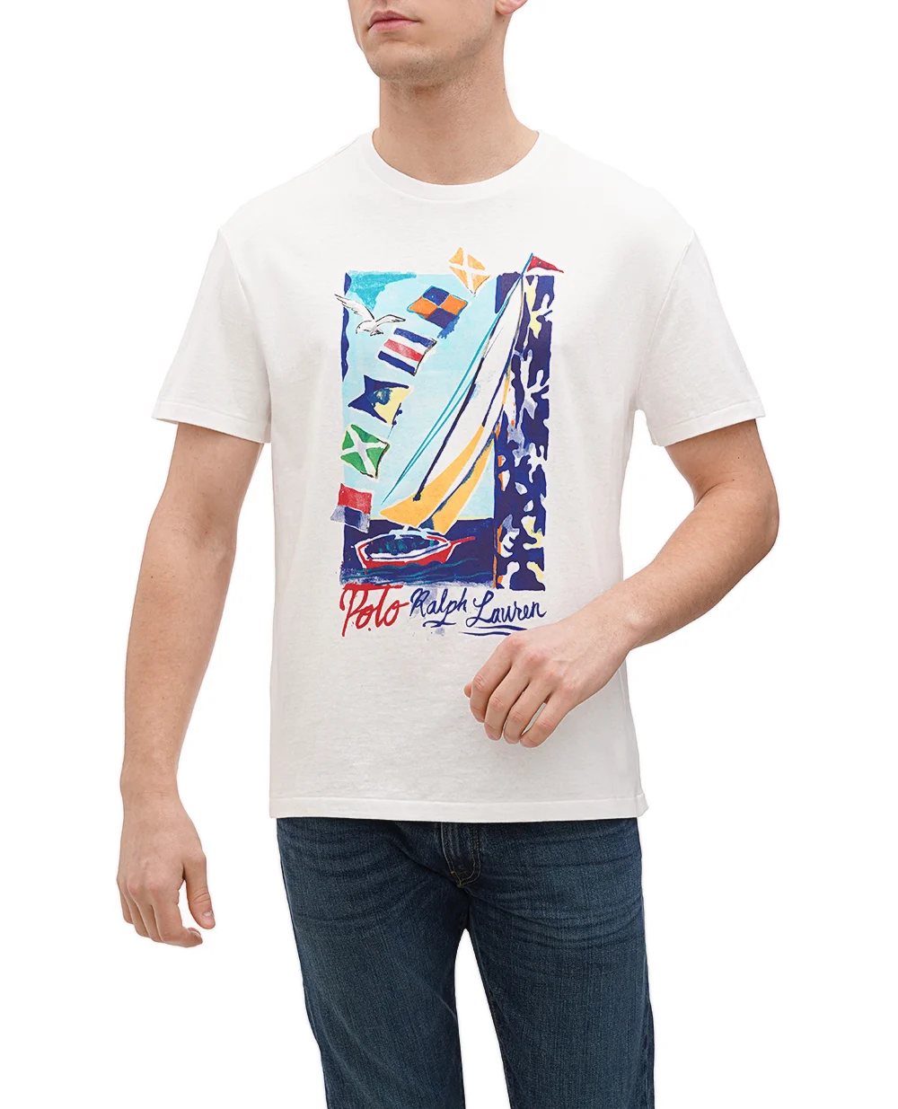 Футболка Polo Ralph Lauren 710926890001, белый цвет • Купить в интернет-магазине Kameron