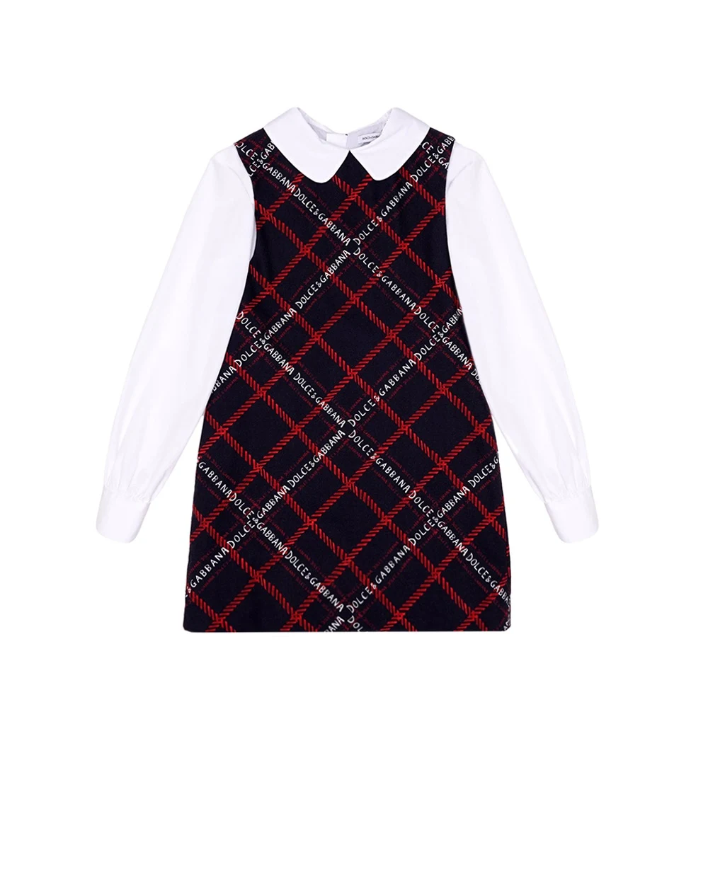 Детское хлопковое платье Dolce&Gabbana Kids L53DL8-G7JI6-S, разноцветный цвет • Купить в интернет-магазине Kameron
